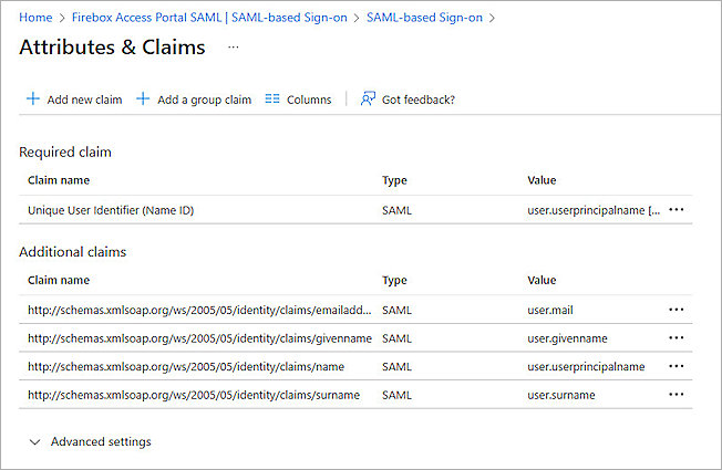 Screenshot of Entra ID, Azure SAML app setup 6